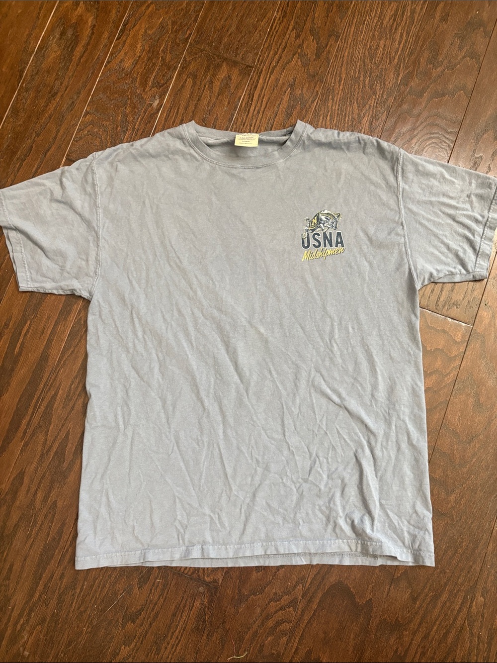 Light Blue Short Sleeve Crew Neck T-Shirt USNA midshipman shirt